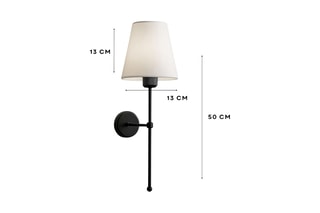 Aplique de parede - Cru e preto - 40 W