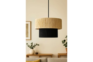 Candeeiro suspenso Macora - Bege e preto - 40 W