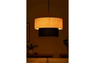 Candeeiro suspenso Macora - Bege e preto - 40 W