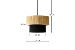 Candeeiro suspenso Macora - Bege e preto - 40 W