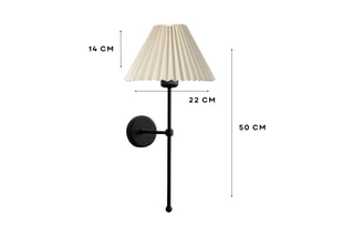 Aplique de parede - Branco e preto - 40 W