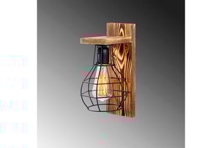 Aplique de parede Erebos - Natural - 100 W - Em madeira