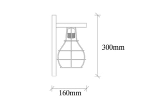 Aplique de parede Erebos - Natural - 100 W - Em madeira