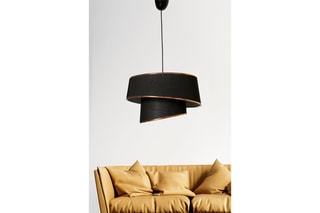 Candeeiro suspenso Barette - Preto e dourado - 40 W