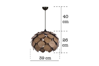 Candeeiro suspenso UAV011 - Castanho-escuro - 60 W