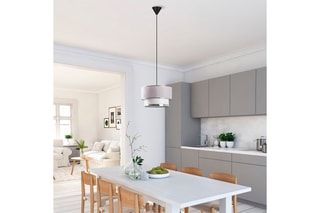 Hanglamp Cake - Beige en Zilverkleurig - 60 W