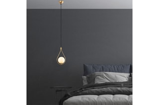 Candeeiro suspenso Mudoni - Dourado e preto - 40 W