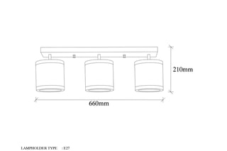 Candeeiro de teto Way - Dourado - 3 x 40 W 