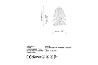Aplique de parede Leaf - Dourado - 40 W