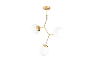 Hanglamp Damar Goudkleurig en Wit - 3 x 100 W