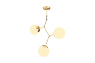 Hanglamp Damar Goudkleurig en Wit - 3 x 100 W