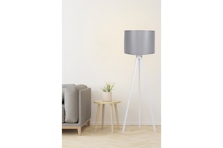 Staanlamp met Driepoot 106 - Grijs en Wit - 60 W - 145 cm