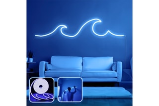 Néon de parede fluorescente Waves - 300 cm - Azul