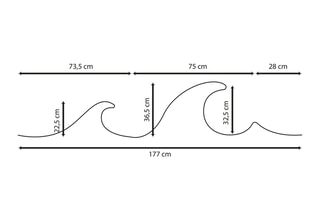 Néon de parede fluorescente Waves - 300 cm - Azul