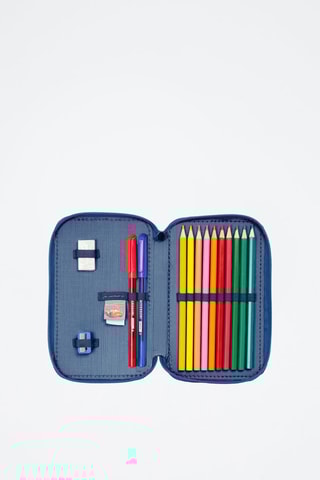 Gevuld Etui Cars Disney Pixar - 29-delig - Marineblauw en Rood