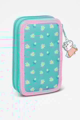 Gevuld Etui George en Peppa Peppa Pig - 29-delig - Turquoise en Lichtgeel