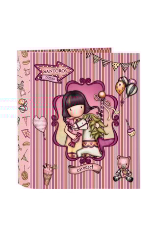Ringmap Santoro’s Carousel - Koraalrood en Fuchsia - 27 x 33 x 6 cm