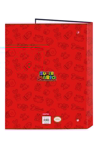 Ringmap Super Mario - Marineblauw en Rood - 26,5 x 33 x 4 cm
