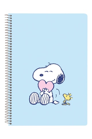 Spiraalschrift Snoopy en The Peanuts - 80 Pagina's - Hemelsblauw - 15,5 x 22 x 1 cm