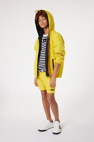 Dubbelzijdig jack met capuchon - Geel en Zwart - DKNY 