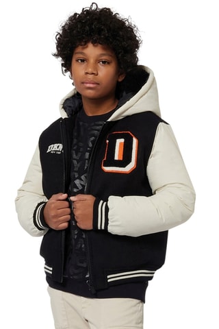 Baseball jasje met capuchon - Zwart en Wit - DKNY