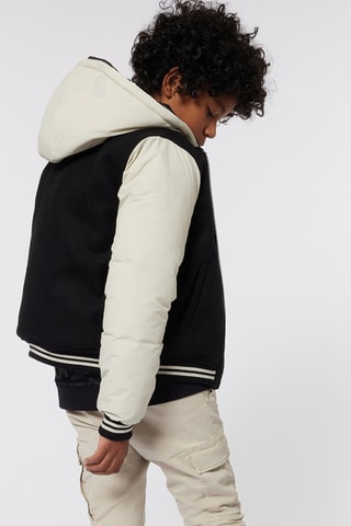 Baseball jasje met capuchon - Zwart en Wit - DKNY