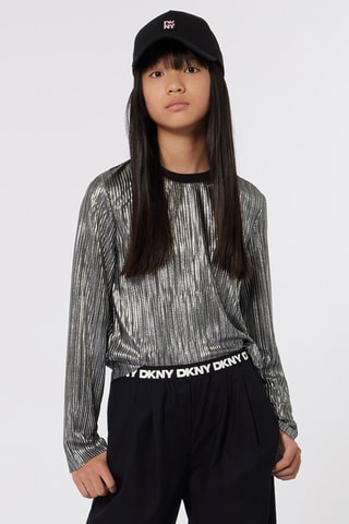 T-shirt - Zilverkleurig - DKNY