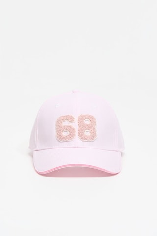Boné em veludo - Rosa e branco