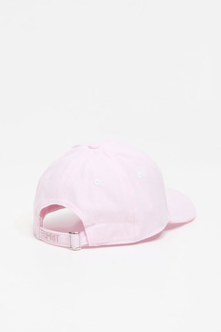 Boné em veludo - Rosa e branco