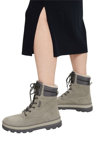 Botins forrados em couro - Cinzento