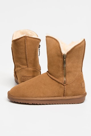 Botins forrados em nobuck - Castanho