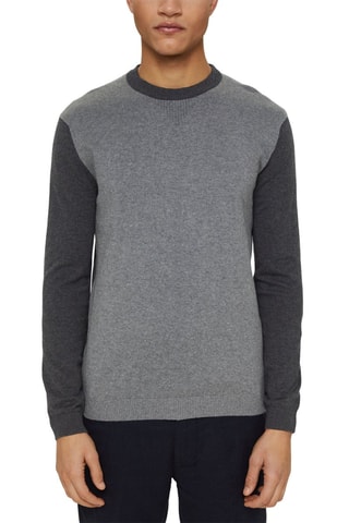 Camisola em algodão biológico e lã Cinzento