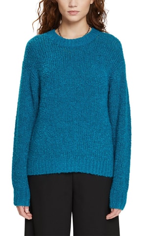 Camisola em lã e alpaca - Azul-pato