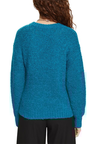 Camisola em lã e alpaca - Azul-pato