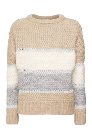 Pull en laine Camel et gris