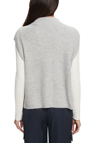 Pull sans manches en laine et cachemire - Gris clair chiné