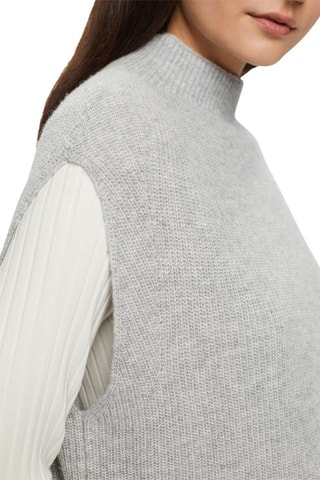 Pull sans manches en laine et cachemire - Gris clair chiné