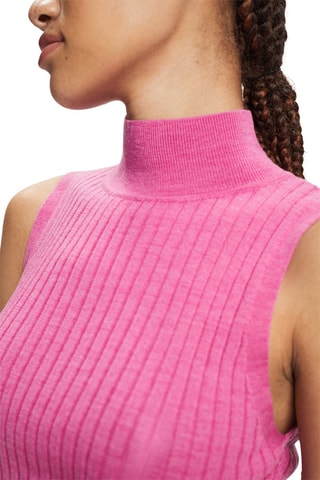Pull sans manches en laine - Rose