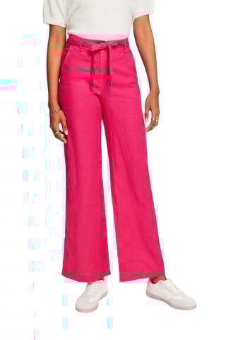 Pantalon taille haute en lin - Fuchsia