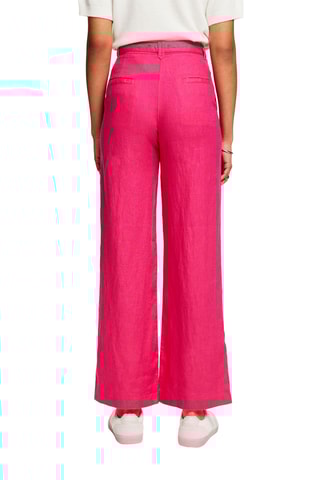 Pantalon taille haute en lin - Fuchsia