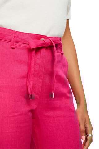 Pantalon taille haute en lin - Fuchsia