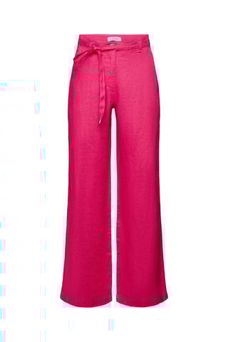 Pantalon taille haute en lin - Fuchsia