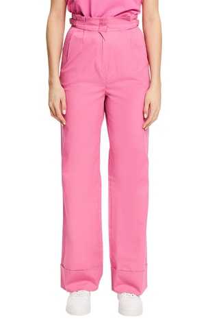 Pantalon en coton biologique taille haute - Rose