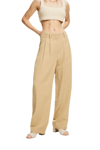 Pantalon taille haute - Beige