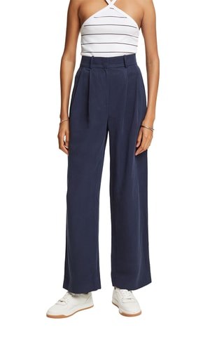 Pantalon taille haute - Bleu marine
