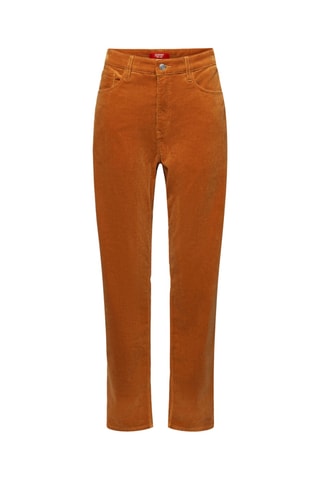 Velours Broek Hoge Taille - Camel