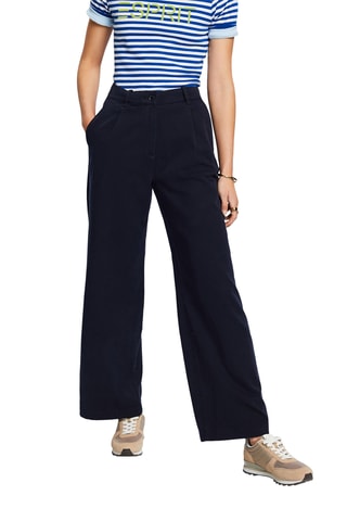 Pantalon taille haute - Bleu marine