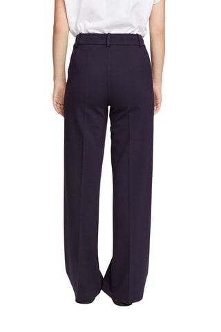 Pantalon wide legs taille haute - Bleu marine