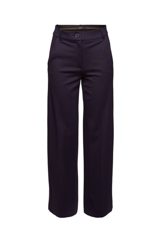 Pantalon wide legs taille haute - Bleu marine