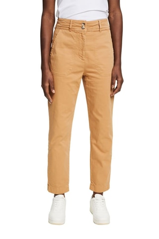 Pantalon droit en coton biologique - Marron clair